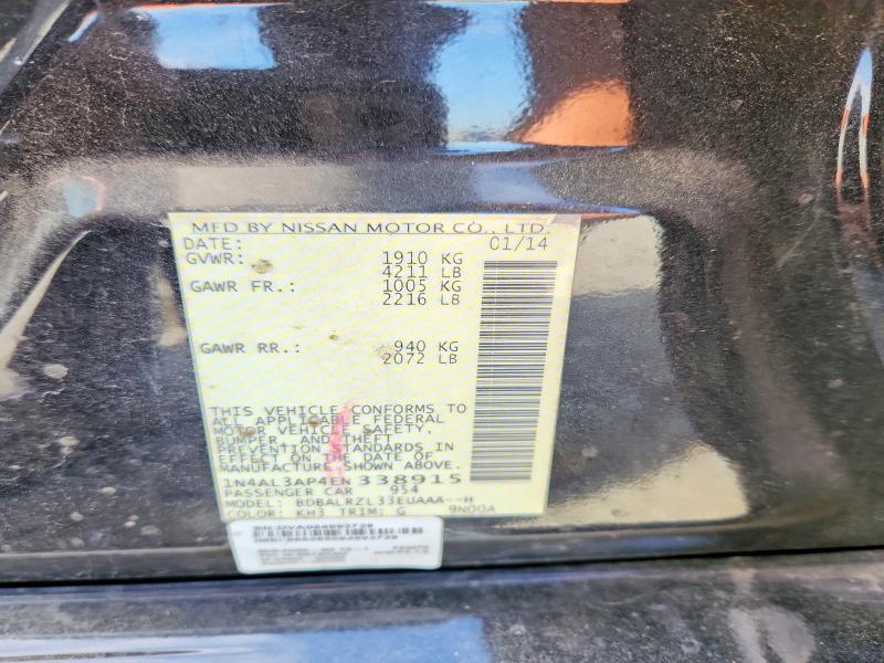 Aukcja sprzedaży 2014 Nissan Altima, vin: 1N4AL3AP4EN338915, numer aukcji: 48927596