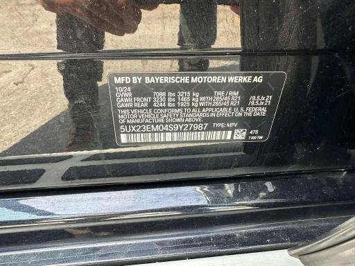 2025 Bmw X7 მანქანა იყიდება აუქციონზე, vin: 5UX23EM04S9Y27987, აუქციონის ნომერი: 50357346