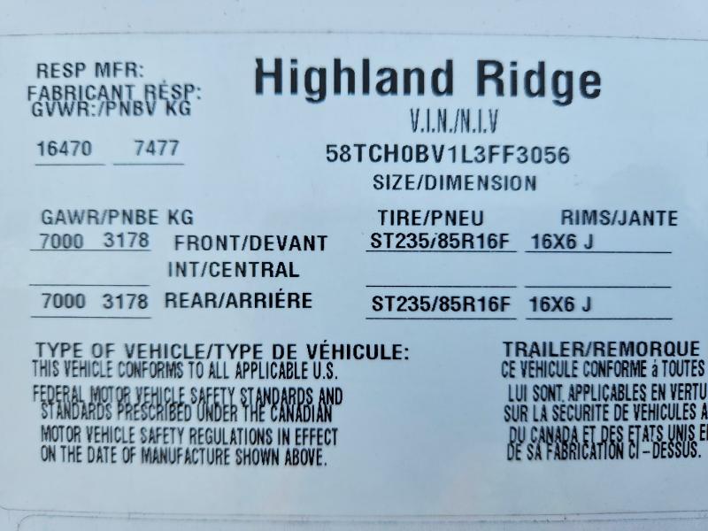 Продажа на аукционе авто 2020 Highland Ridge Mesa Ridge, vin: 58TCH0BV1L3FF3056, номер лота: 50476836