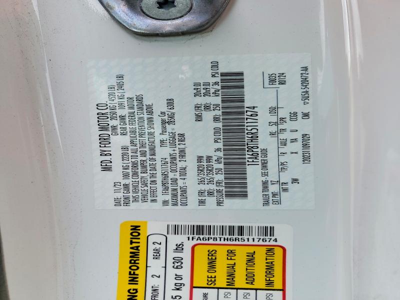 Продаж на аукціоні авто 2024 Ford Mustang 2 Door Coupe, vin: 1FA6P8TH6R5117674, номер лоту: 49786876