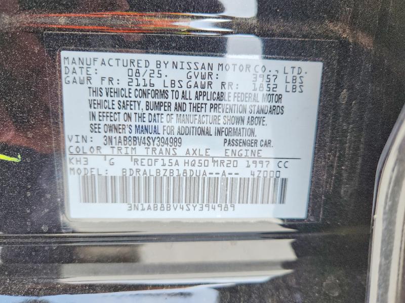 Продажа на аукционе авто 2025 Nissan Sentra, vin: 3N1AB8BV4SY394989, номер лота: 48213436