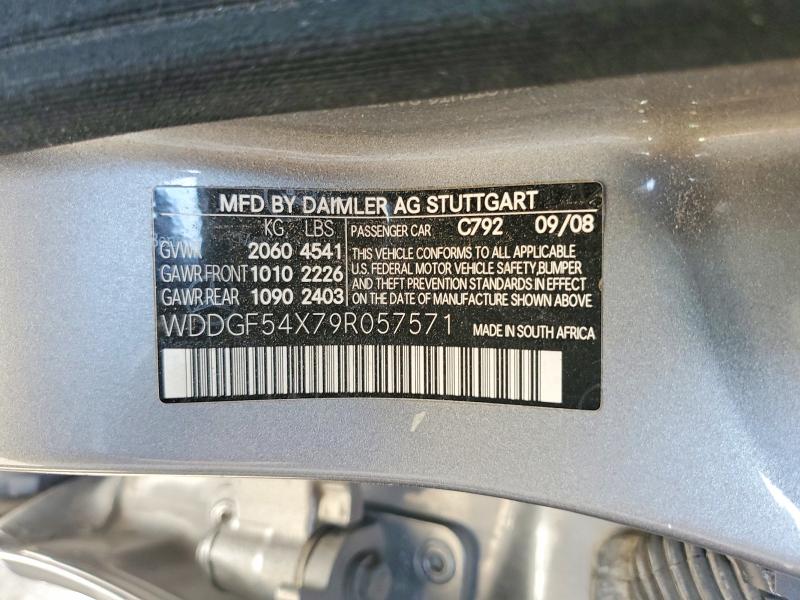 Продажа на аукционе авто 2009 Mercedes-benz C, vin: WDDGF54X79R057571, номер лота: 49437966