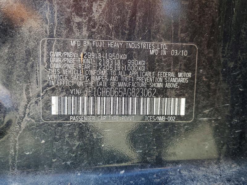 Aukcja sprzedaży 2010 Subaru Impreza, vin: JF1GH6D65AG823062, numer aukcji: 41840466