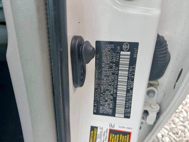 2012 Toyota Camry მანქანა იყიდება აუქციონზე, vin: 4T1BF1FK8CU571010, აუქციონის ნომერი: 49962596