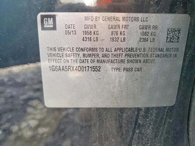 2013 Cadillac Ats მანქანა იყიდება აუქციონზე, vin: 1G6AA5RX4D0171552, აუქციონის ნომერი: 49952646