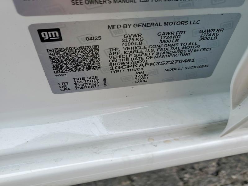 Продаж на аукціоні авто 2025 Chevrolet Silverado, vin: 1GCPKAEK3SZ270461, номер лоту: 49686726