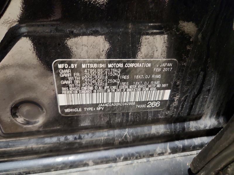 Продаж на аукціоні авто 2017 Mitsubishi Outlander, vin: JA4AD2A30HZ042988, номер лоту: 48534966