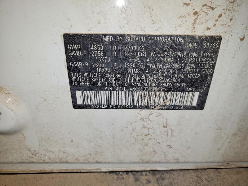 Aukcja sprzedaży 2020 Subaru Outback, vin: 4S4BTANC9L3171949, numer aukcji: 50744786