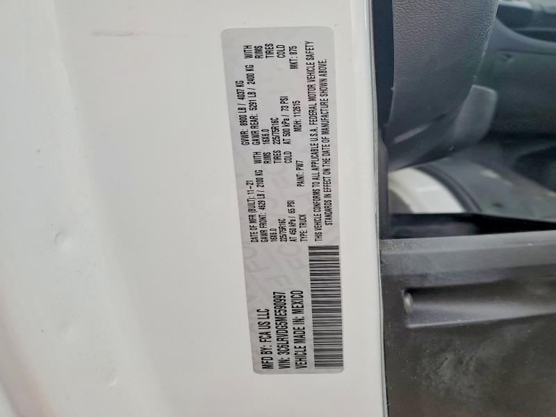 2021 Ram Promaster 2500 მანქანა იყიდება აუქციონზე, vin: 3C6LRVDG5ME590997, აუქციონის ნომერი: 49581666