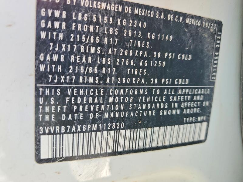 Aukcja sprzedaży 2023 Volkswagen Tiguan, vin: 3VVRB7AX6PM112820, numer aukcji: 50344446