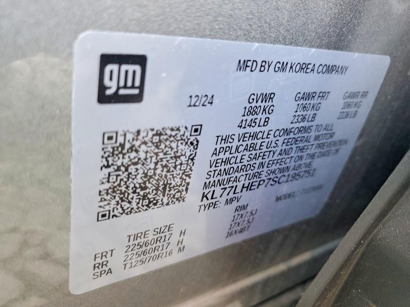 50947326 :رقم المزاد ، KL77LHEP7SC195751 vin ، 2025 Chevrolet Trax مزاد بيع