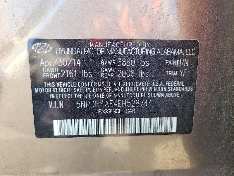 Продажа на аукционе авто 2014 Hyundai Elantra, vin: 5NPDH4AE4EH528744, номер лота: 50344986