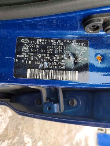 2016 Hyundai Accent მანქანა იყიდება აუქციონზე, vin: KMHCT5AE1GU278917, აუქციონის ნომერი: 50463296