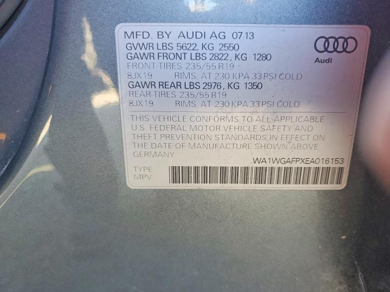 Aukcja sprzedaży 2014 Audi Q5, vin: WA1WGAFPXEA016153, numer aukcji: 82626965