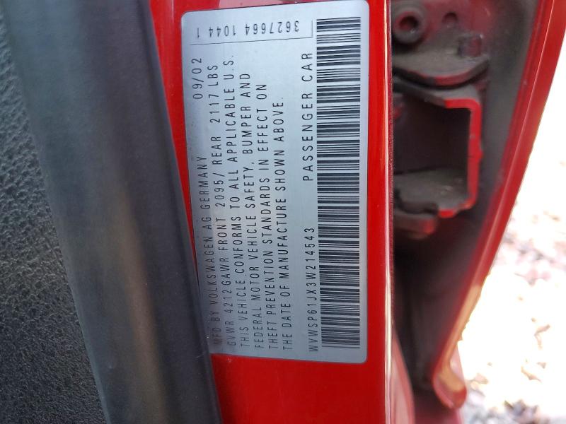 Aukcja sprzedaży 2003 Volkswagen Jetta, vin: WVWSP61JX3W214543, numer aukcji: 48683996