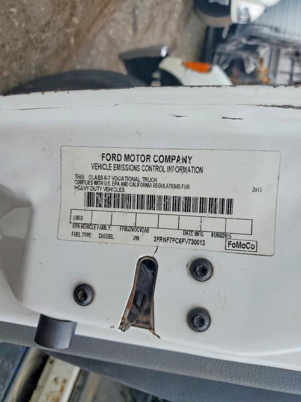 50285016 :رقم المزاد ، 3FRNF7FC6FV730013 vin ، 2015 Ford F750 مزاد بيع