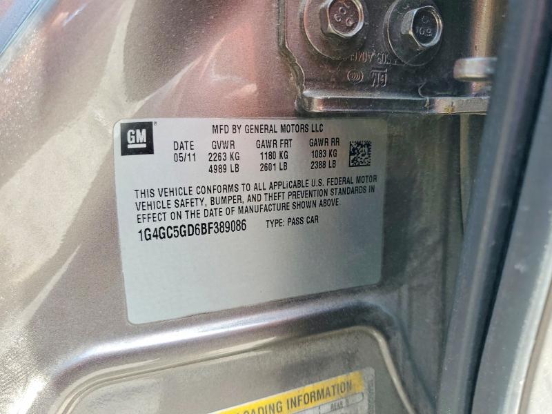 2011 Buick Lacrosse მანქანა იყიდება აუქციონზე, vin: 1G4GC5GD6BF389086, აუქციონის ნომერი: 48492566