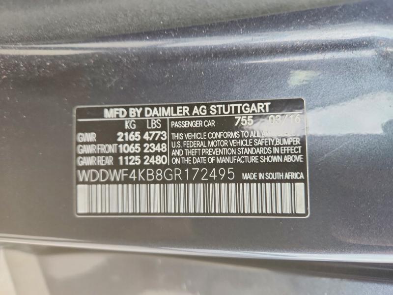 49892396 :رقم المزاد ، WDDWF4KB8GR172495 vin ، 2016 Mercedes-benz C مزاد بيع