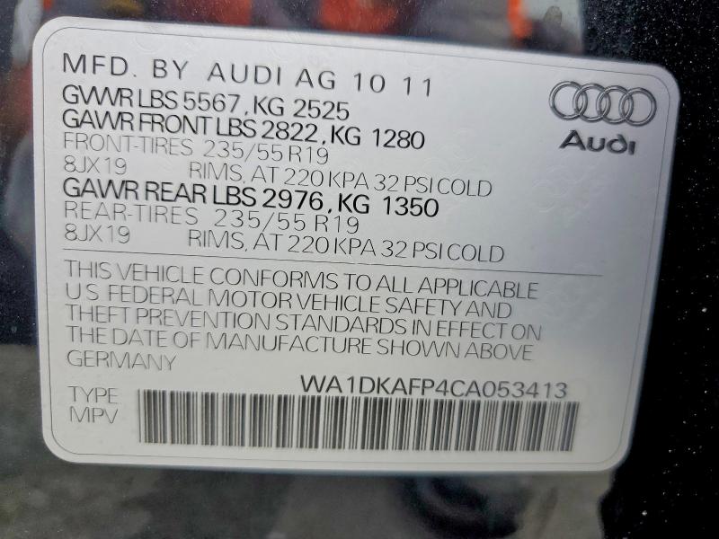 Aukcja sprzedaży 2012 Audi Q5, vin: WA1DKAFP4CA053413, numer aukcji: 48427306