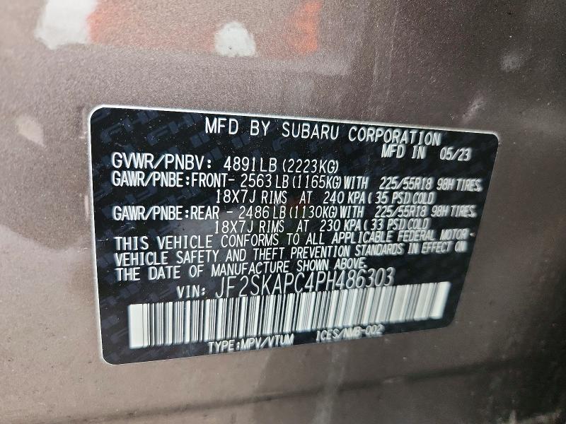 Aukcja sprzedaży 2023 Subaru Forester, vin: JF2SKAPC4PH486303, numer aukcji: 48781826