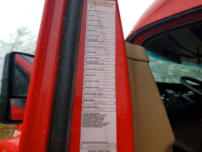 Продаж на аукціоні авто 2019 Kenworth T880, vin: 1XKZD49X7KJ370897, номер лоту: 49875436