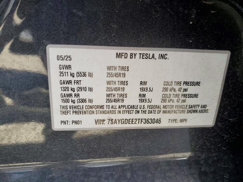 Продаж на аукціоні авто 2026 Tesla Model Y, vin: 7SAYGDEE2TF363046, номер лоту: 48523126