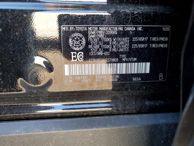 Продажа на аукционе авто 2025 Toyota Rav4, vin: 2T3B1RFV9SC579809, номер лота: 47525346