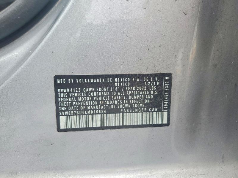 Продаж на аукціоні авто 2020 Volkswagen Jetta, vin: 3VWEB7BU6LM010684, номер лоту: 50759636