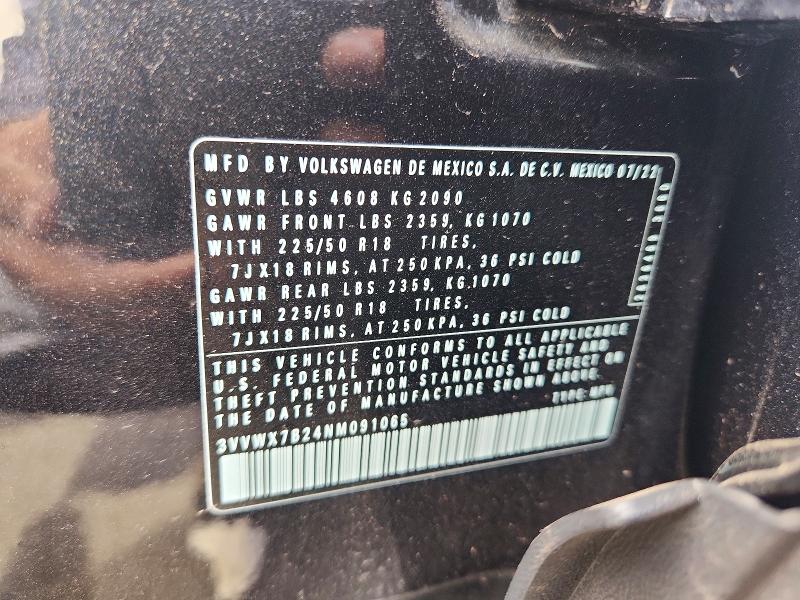 Продаж на аукціоні авто 2022 Volkswagen Taos, vin: 3VVWX7B24NM091065, номер лоту: 49046666