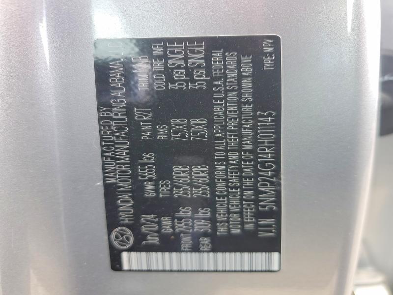 49096236 :رقم المزاد ، 5NMP24G14RH011143 vin ، 2024 Hyundai Santa Fe Hybrid مزاد بيع