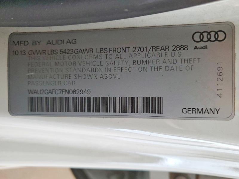 Aukcja sprzedaży 2014 Audi A7, vin: WAU2GAFC7EN062949, numer aukcji: 49836086