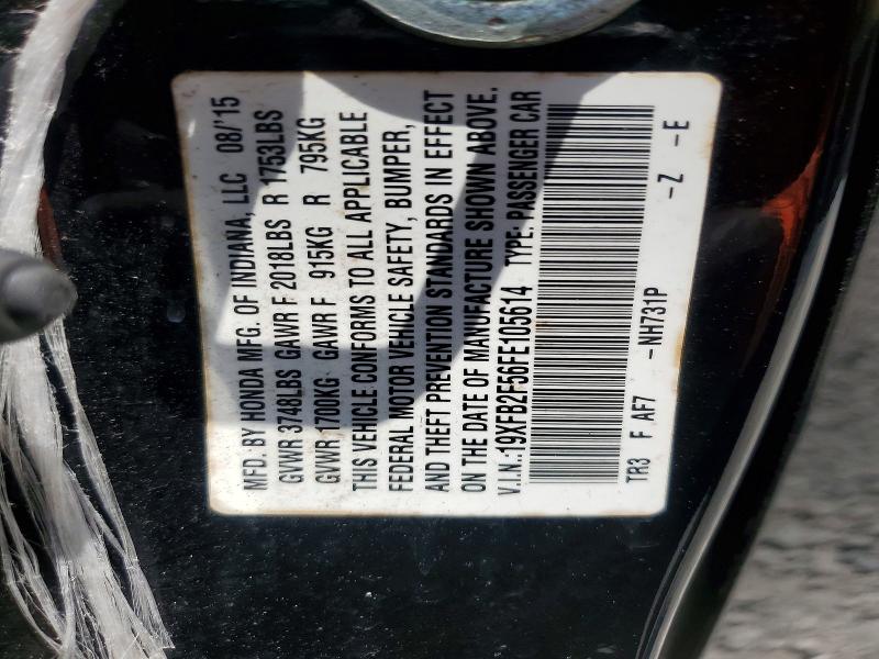 Aukcja sprzedaży 2015 Honda Civic, vin: 19XFB2F56FE105614, numer aukcji: 52126276