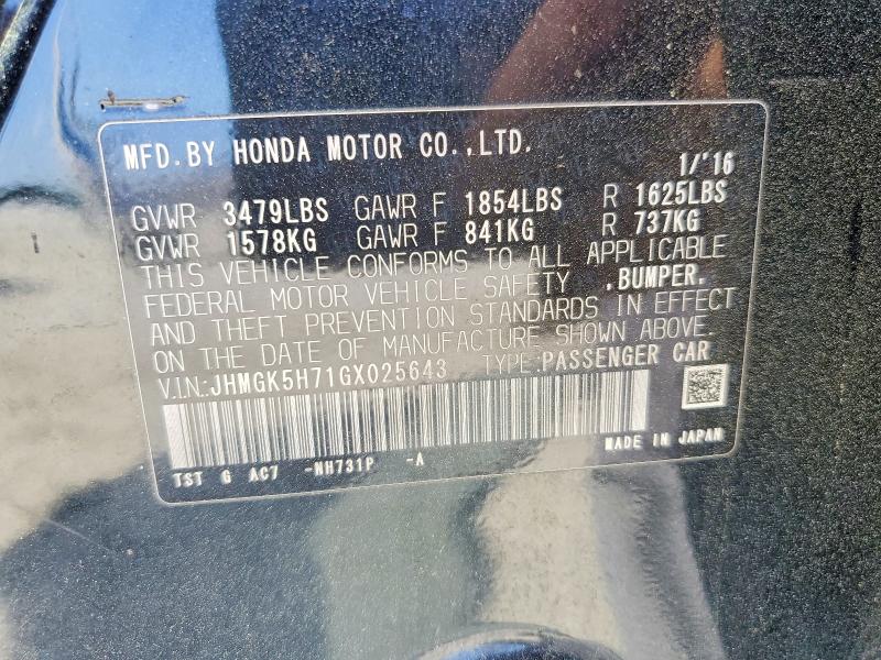 Продаж на аукціоні авто 2016 Honda Fit, vin: JHMGK5H71GX025643, номер лоту: 50522526