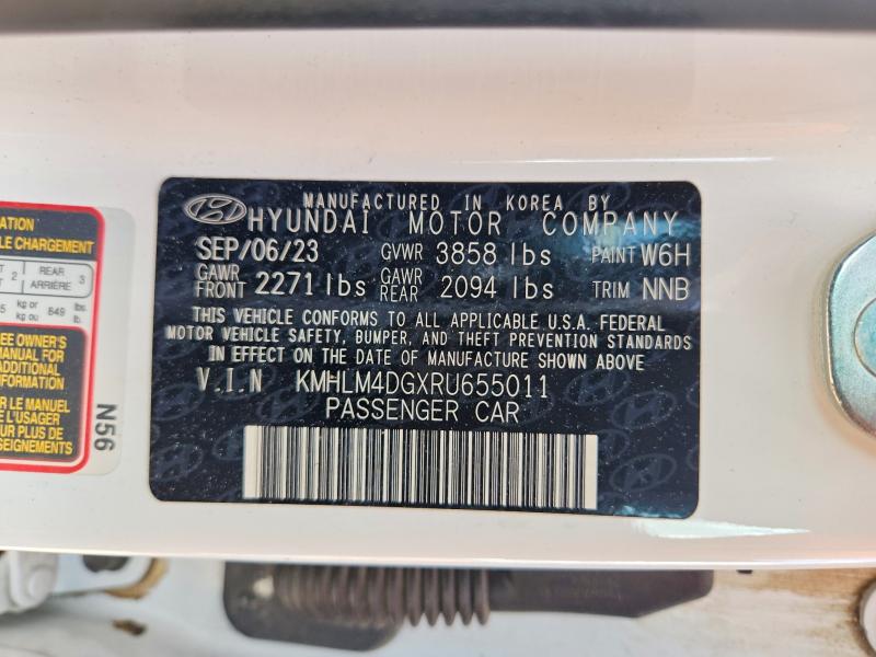 2024 Hyundai Elantra მანქანა იყიდება აუქციონზე, vin: KMHLM4DGXRU655011, აუქციონის ნომერი: 49427456
