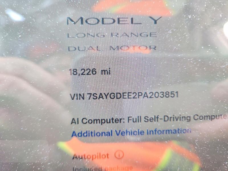 50658186 :رقم المزاد ، 7SAYGDEE2PA203851 vin ، 2023 Tesla Model Y مزاد بيع