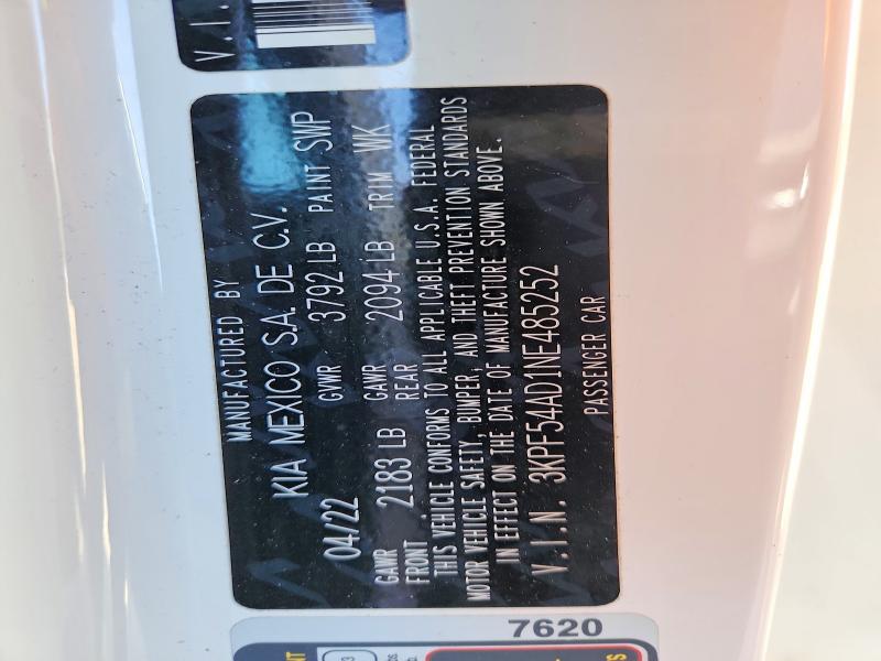48417326 :رقم المزاد ، 3KPF54AD1NE485252 vin ، 2022 Kia Forte مزاد بيع