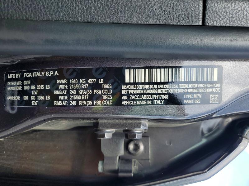 49259406 :رقم المزاد ، ZACCJABB3JPH17048 vin ، 2018 Jeep Renegade مزاد بيع