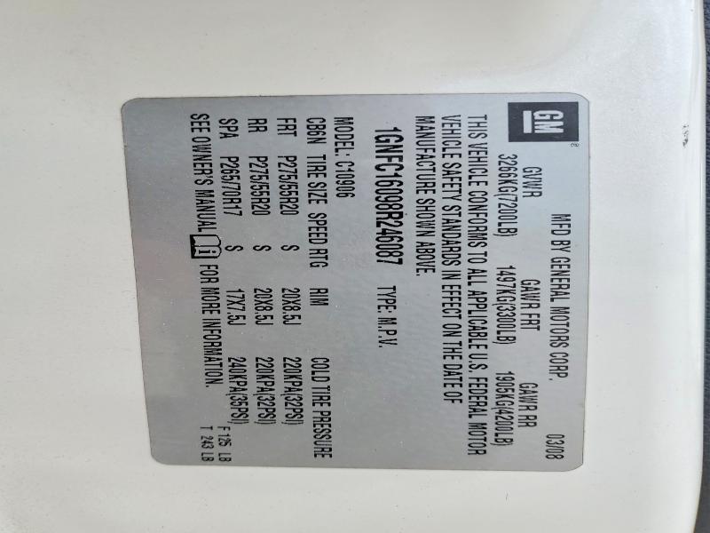 Продаж на аукціоні авто 2008 Chevrolet Suburban, vin: 1GNFC16098R246087, номер лоту: 48763286