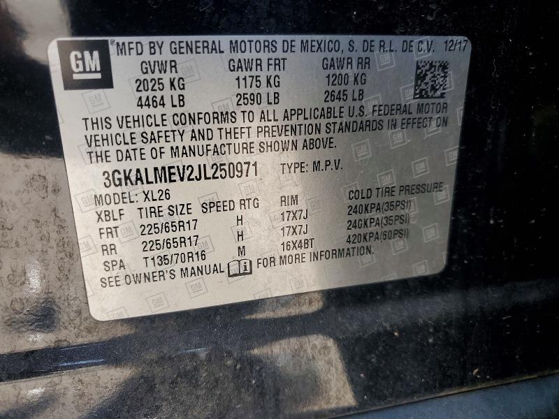 50240566 :رقم المزاد ، 3GKALMEV2JL250971 vin ، 2018 Gmc Terrain مزاد بيع