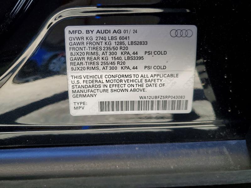 Продаж на аукціоні авто 2024 Audi Q4 E-tron, vin: WA12UBFZ5RP043083, номер лоту: 51339816