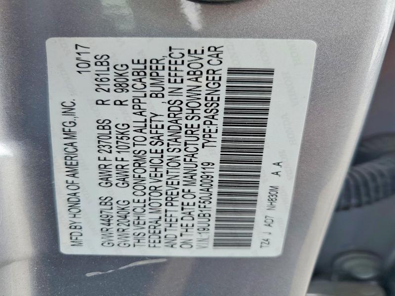 47895846 :رقم المزاد ، 19UUB1F50JA009119 vin ، 2018 Acura Tlx مزاد بيع