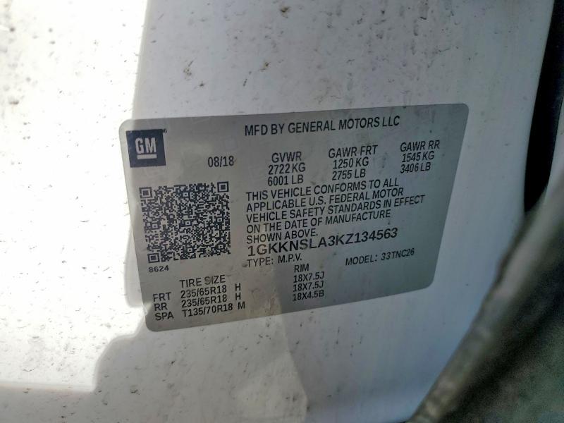 Продажа на аукционе авто 2019 Gmc Acadia, vin: 1GKKNSLA3KZ134563, номер лота: 49182096