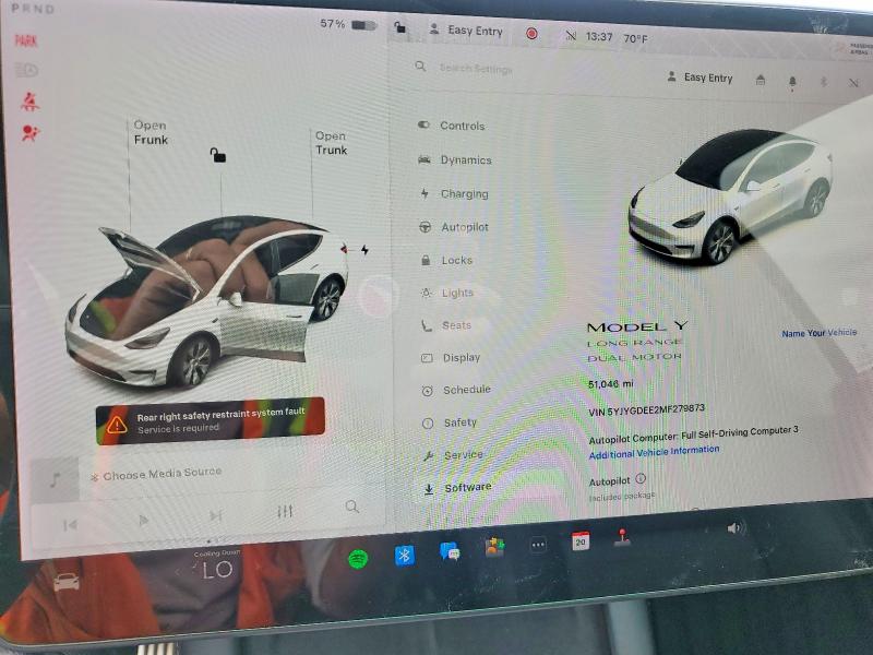 Продаж на аукціоні авто 2021 Tesla Model Y, vin: 5YJYGDEE2MF279873, номер лоту: 48199516