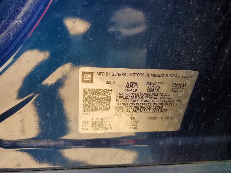 2020 Gmc Terrain მანქანა იყიდება აუქციონზე, vin: 3GKALMEV1LL101907, აუქციონის ნომერი: 50936276