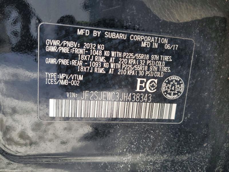 Продажа на аукционе авто 2018 Subaru Forester, vin: JF2SJEWC3JH438343, номер лота: 48452486