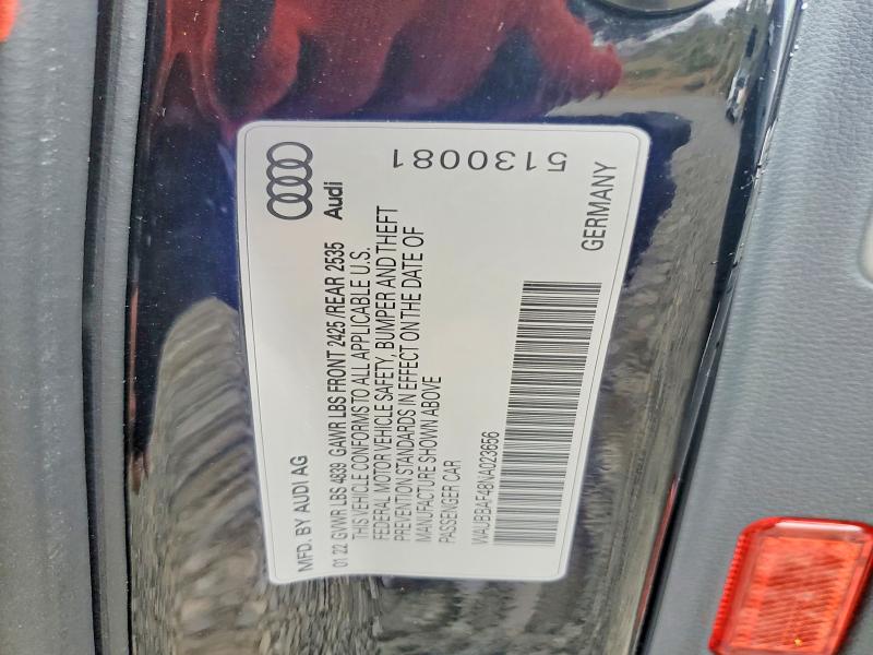 Продажа на аукционе авто 2022 Audi A4, vin: WAUBBAF48NA023656, номер лота: 50415866