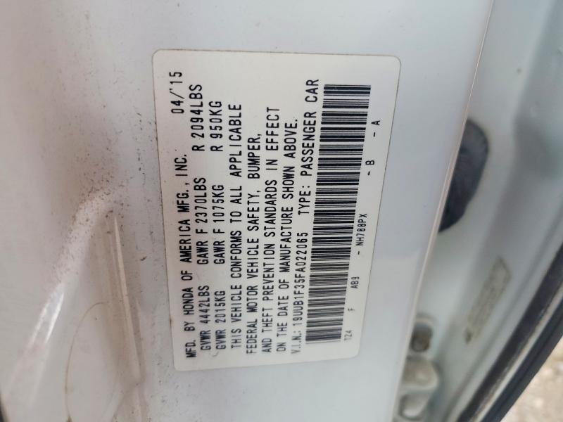 51552666 :رقم المزاد ، 19UUB1F35FA022065 vin ، 2015 Acura Tlx مزاد بيع