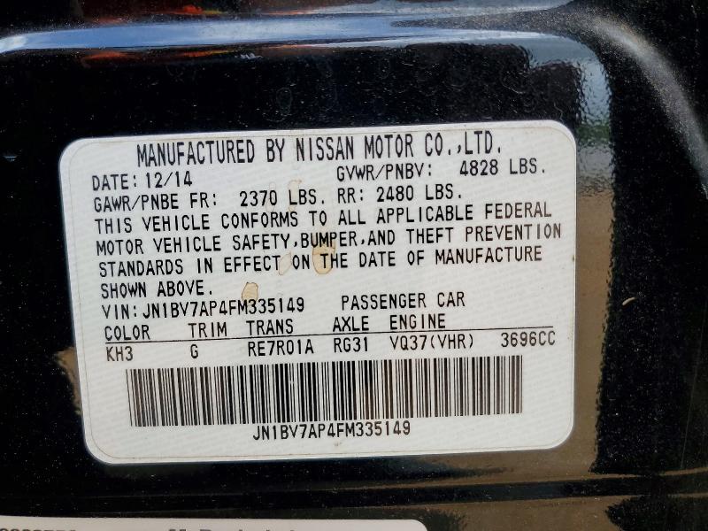 Aukcja sprzedaży 2015 Infiniti Q50, vin: JN1BV7AP4FM335149, numer aukcji: 49745926