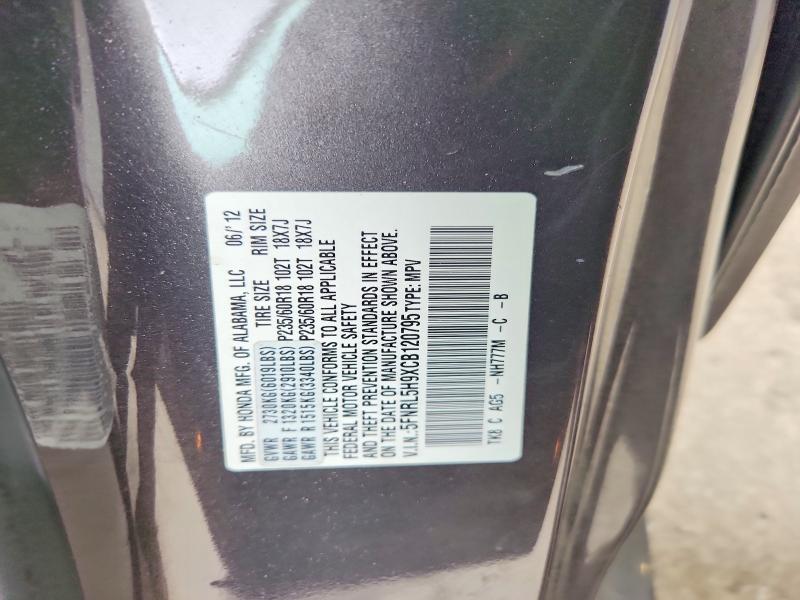 Aukcja sprzedaży 2012 Honda Odyssey, vin: 5FNRL5H9XCB120795, numer aukcji: 49437236