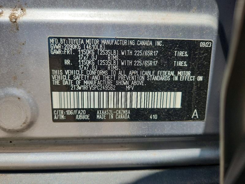51142496 :رقم المزاد ، 2T3W1RFV5PC249562 vin ، 2023 Toyota Rav4 مزاد بيع